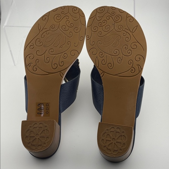 Brighton sandals blue pink yellow butterfly embellished leather block heel 7.5 M - Picture 8 of 10